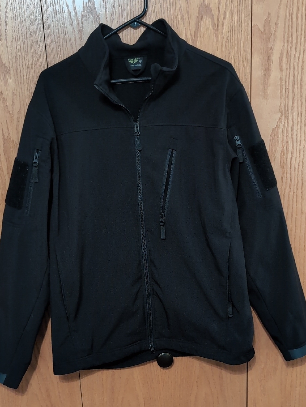 Black Military-Style Field Jacket Tactical Softshell